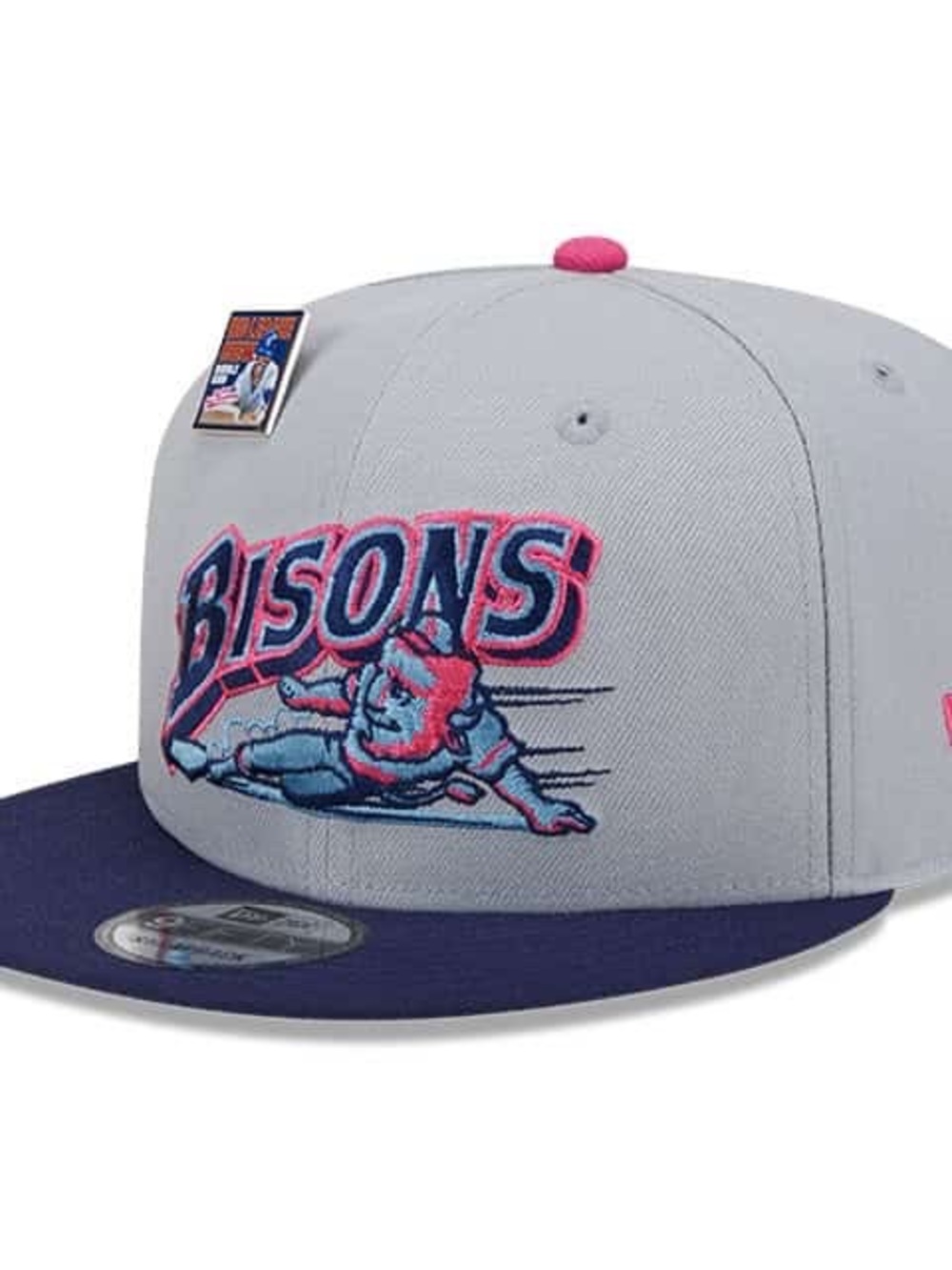 Buffalo Bisons Two-Tone Snap Back - Gray, Navy, Pink - Picture 8 of 9